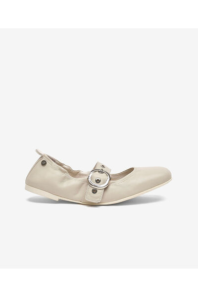 Greyder Kadın Bej Hakiki Deri Babet 6Y2KA34360
