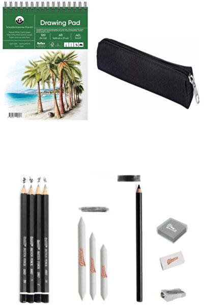 GLANCE Drawing Pad Sketchbook 120 Gr. A5 Leaf Sketch Graded Pencil Sketch Set