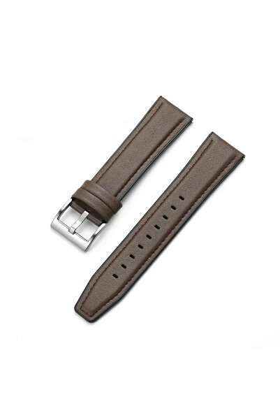 Choice11 22mm universal deep brown S 22mm Leather Silicone Strap for Watch 5 ...