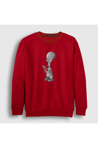 Presmono Unisex Red Alien Roger Smith Series American Dad Sweatshirt299247tt