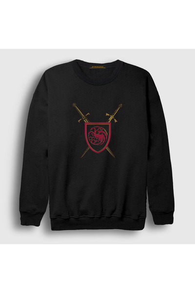 Presmono Unisex Black Swords Targaryen House Of The Dragon Sweatshirt 344638tt