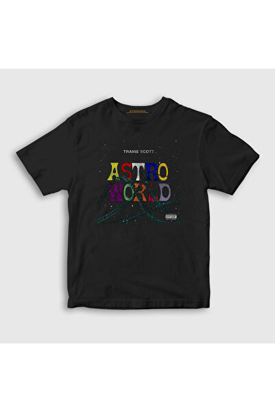 Presmono Unisex dečji crni rolerkoster Astroworld Travis Scott T-shirt 43061tt