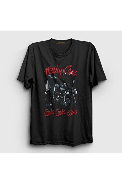 Presmono Unisex Black Girls Mötley Crüe T-shirt167080tt