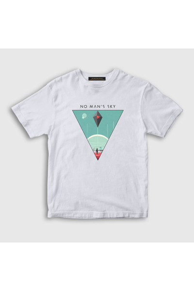 Presmono Unisex Kids White Triangle No Man's Sky T-Shirt 610678Tt