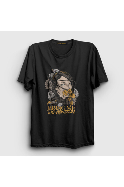 Presmono Unisex crni list Bring Me The Horizon T-shirt 20989tt