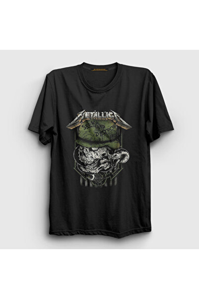 Presmono Unisex Black Seek And Destroy Metallica T-shirt 67763tt