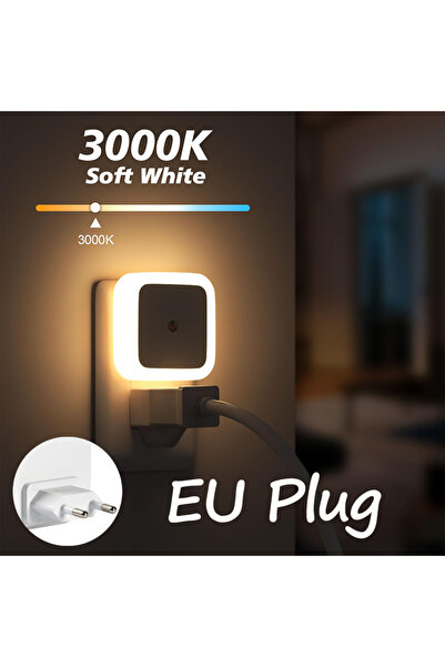 Choice EU Plug Square Sensor Mushroom Night Light with LED Warm White Glow,US...
