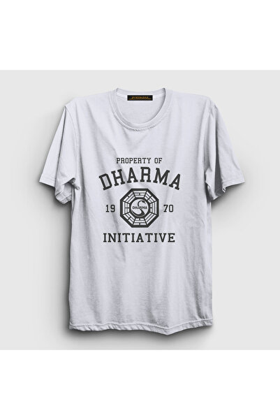 Presmono Unisex White Property of Dharma Initiative Lost T-Shirt 439850Tt