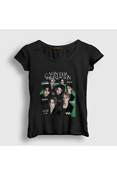 Presmono Women's Black Winter Heptagon K-Pop Got7 T-Shirt 600149Tt