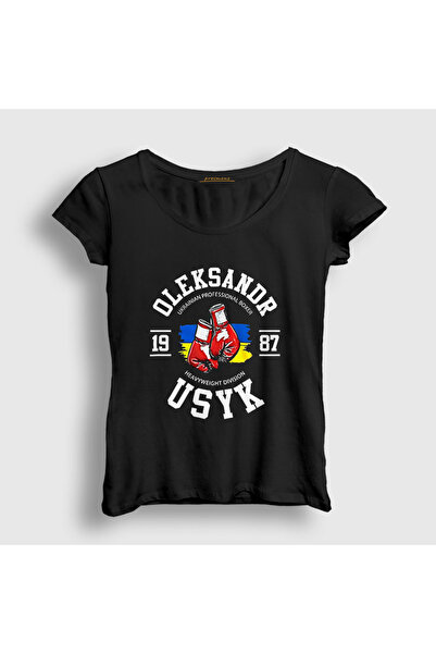Presmono Kadın Siyah Team Boks Бокс Oleksandr Usyk Тениска 579793tt