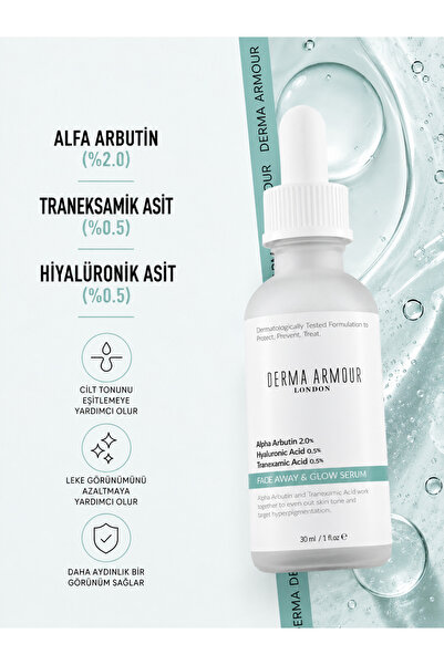 Fade Away & Glow Aydınlatıcı Ve Cilt Bakım Serumu (%2 ARBUTİN VE HYALURONİK ASİT), 30 ml