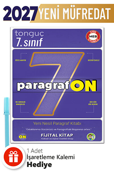 Tonguç Yayınları 7. Sınıf ParagrafON Soru Bankası +Hediyeli