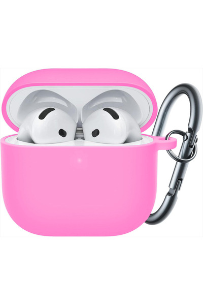 Casey Studios AirPods 4 case, soft silicone, with Keychain with carabiner, wi...