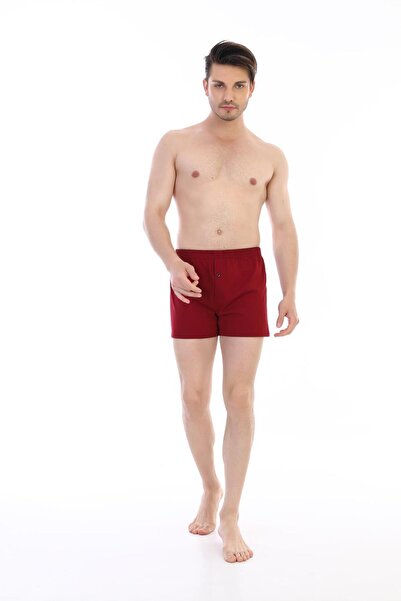 Çift Kaplan Erkek Penye Bordo Boxer 0805