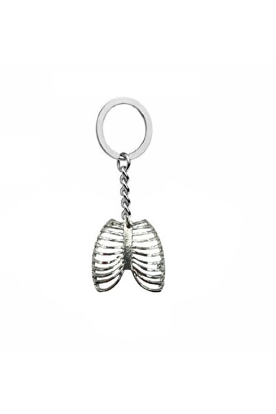 Herşey Nota Rib Heart Unisex Keychain – Gothic and Alternative Design
