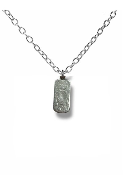 Herşey Nota Geometric Rectangle Necklace – Unisex Modern Design with 60 cm Chain