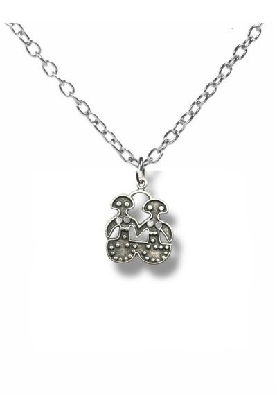 Herşey Nota Special Heart Figured Double Necklace for Lovers – Silver Color Z...