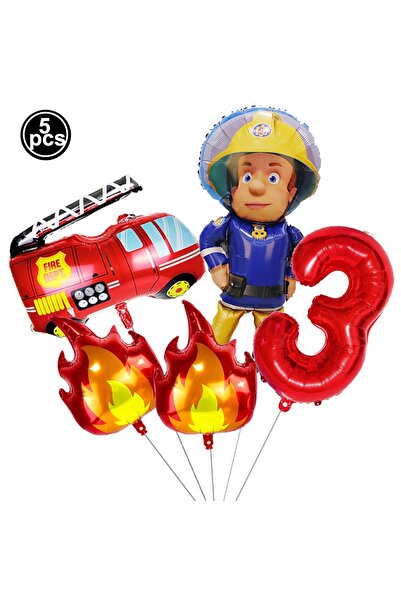 Choice Other 3 5pcs Fire Balloon Firefighter Fire Truck 32inch Red Number Bal...