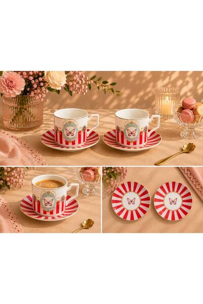 balsa group Balsa Mrk Model 2-Piece Porcelain Coffee Cup 100Cc Butterfly Patt...