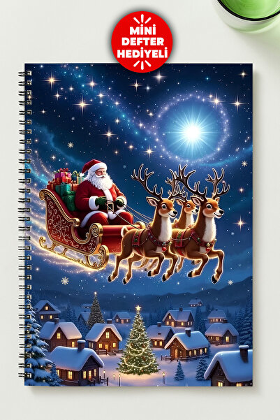 BLACKONECLASS Santa Claus A5 Metal Spiral Unlined Cardboard Cover Santa Claus...