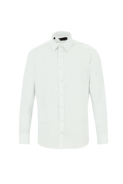 Abdullah Kiğılı Long Sleeve Slim Fit Slim Fit Classic Patterned Cotton Shirt