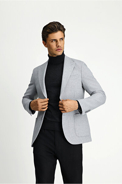 Kiğılı Slim Fit Wool Dobby Jacket
