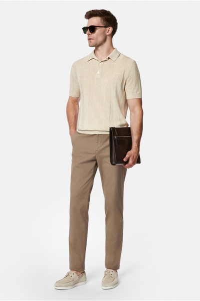 Abdullah Kiğılı Relaxed Fit Comfortable Cut Lyocell Blended Canvas / Chino Tr...