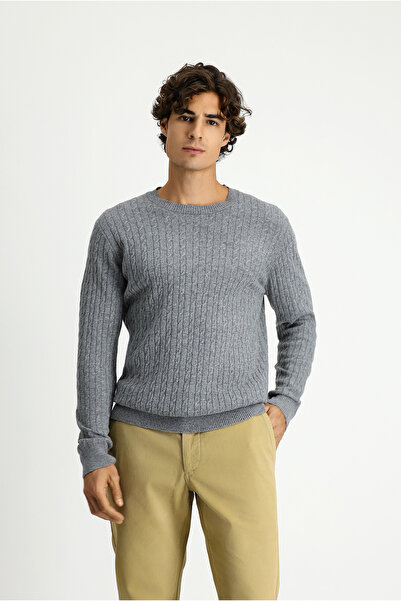 Kiğılı Crew Neck Regular Fit Patterned Wool Knitwear Sweater