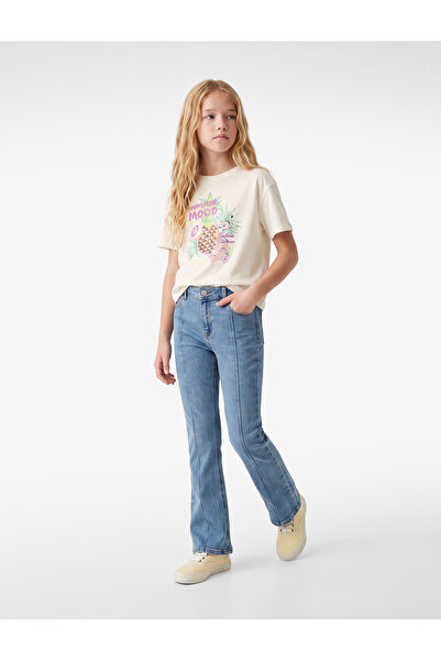 Koton Pantaloni din denim slim fit evazat cu buzunar din bumbac