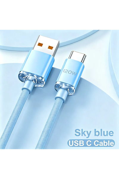 Choice27 1m USB C Sky blue NNBILI NEW 120W Type C To Type C Cable For PD Phon...