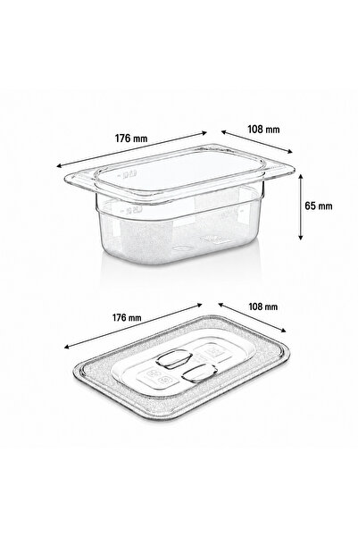 ZTF GLOBAL TRADE GastroPlast Şeffaf Polikarbon Gastronorm Küvet & Uyumlu Küve...