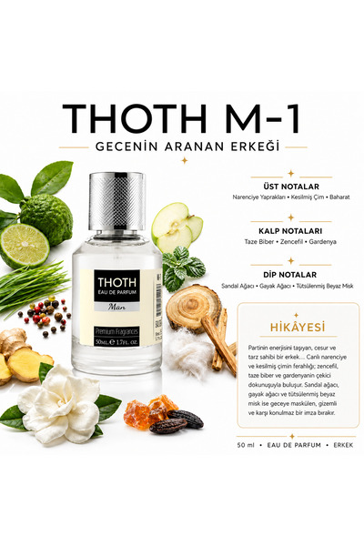 THOTH M-1 , Vip 212 Men’ Den Esinlenilmiş Koku İkizi 50 ml Edp Erkek Parfümü