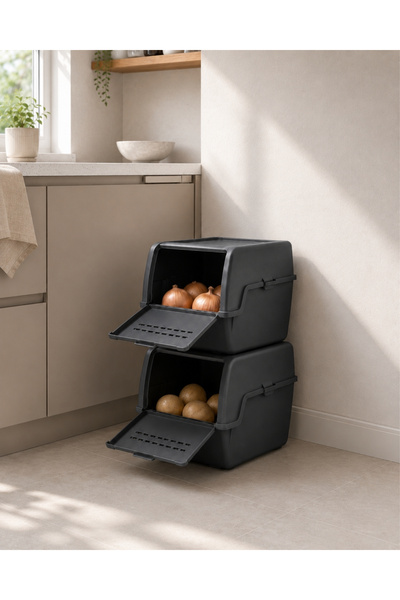 Jet's Home 2'li Mini Boy Patates Soğan Sepeti BPA Free Sebzelik Organizer Kut...