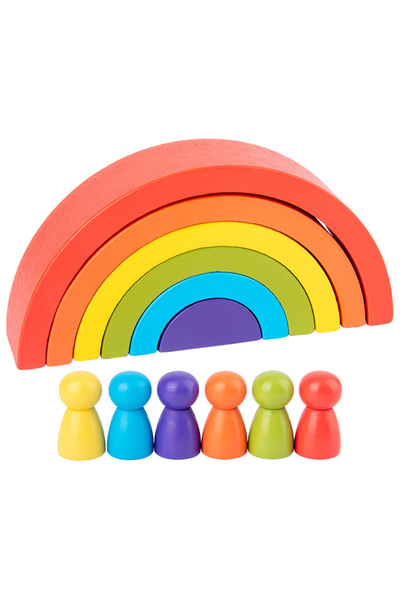 Choice1 Rainbow Blocks Sets Arch Wood Rainbow Building Blocks Kids Color and ...
