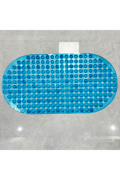 Choice 35x66cm Clear blue 35x66cm Oval Bath Mat Non-Slip Diagonal Texture Sho...