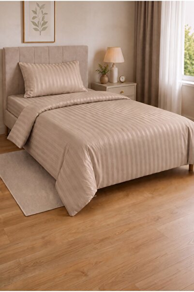 Vintero Home طقم غطاء لحاف مفرد من الساتان القطني 100% مقاس 160x220 سم