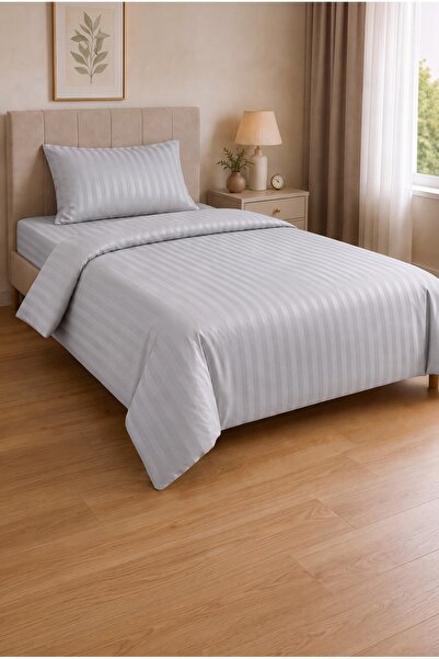 Vintero Home طقم غطاء لحاف مفرد من الساتان القطني 100% مقاس 160x220 سم