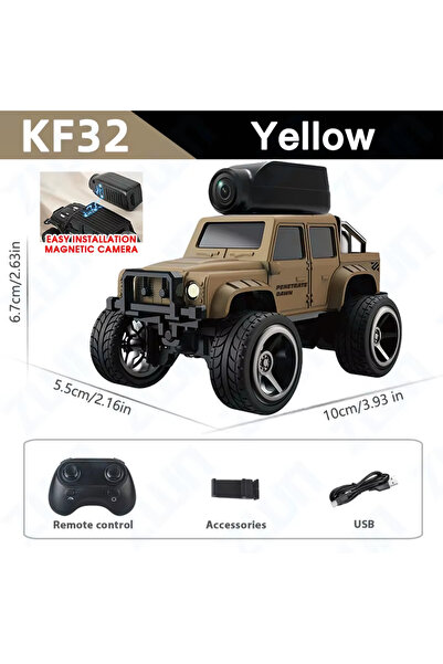 Choice KF32 Yelllow KF32 1:64 RC Mini Climbing Alloy Video Car With LED Light...