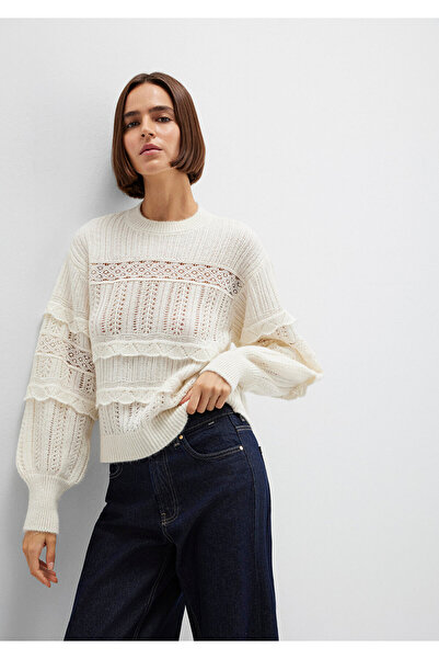 Mavi Pulover cu gât rotund Ecru Loose Fit / Loose Confortabil croială 1710881...