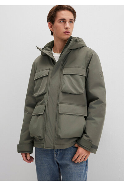Mavi Grüne Jacke mit Kapuze, lockere Passform / lockerer, bequemer Schnitt 01...
