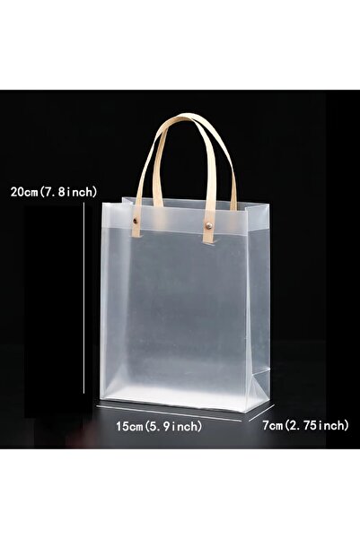 Choice1 as shown 15x20x7cm 10PCS Transparent Frosted Plastic Handbag Made of ...