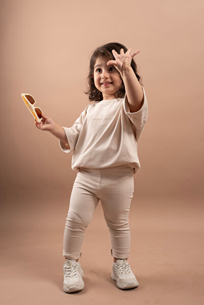 Girls Embroidered Oversize T-Shirt-Tunic Leggings Set 100% Cotton 1-6 Years
