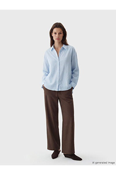LC Waikiki بنطال نسائي بخصر مطاطي من LCW Modest باللون الكاكي