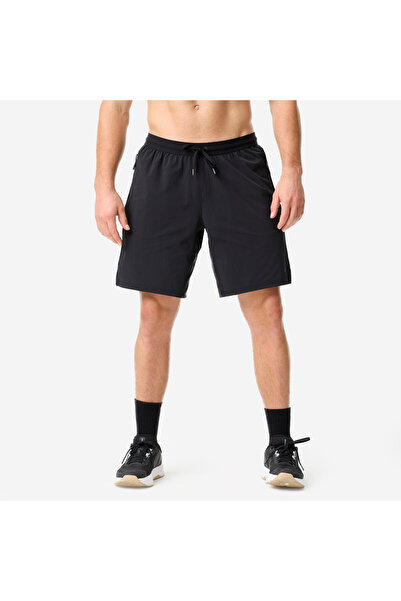 Decathlon Domyos Uzun Spor Şortu - 23 Cm - Siyah