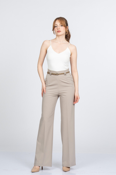 MissVina Ύφασμα παντελόνι με ψηλή μέση και ζώνη Meliora