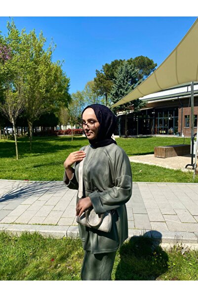 fera butik Bel Bağlamalı Modal Tesettür Tunik Takım
