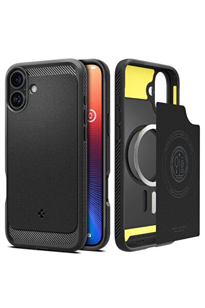 Spigen Калъф за iPhone 16, Здрав брониран MagSafe (ACS08214), удароустойчив, ...