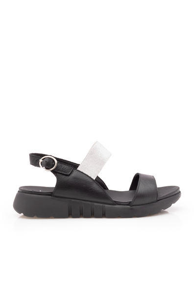 UrbanShoes Sandale cu talpa joasa dama din piele naturala,Leofex - 256 Negru box