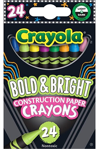 Crayola أقلام تلوين ورقية للبناء، مستلزمات مدرسية وفنية، 24 قطعة، متنوعة
