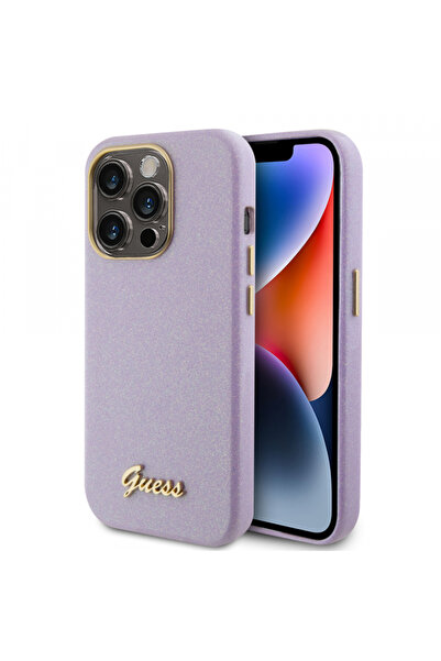 Stef's Cat Θήκη για Apple iPhone 15 Pro, Guess, Glitter Glossy Script, Μεταλλ...